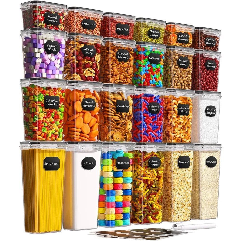 

24-Piece Airtight Food Storage Containers with Lids, BPA-Free Plastic Canisters for Kitchen Pantry Organization