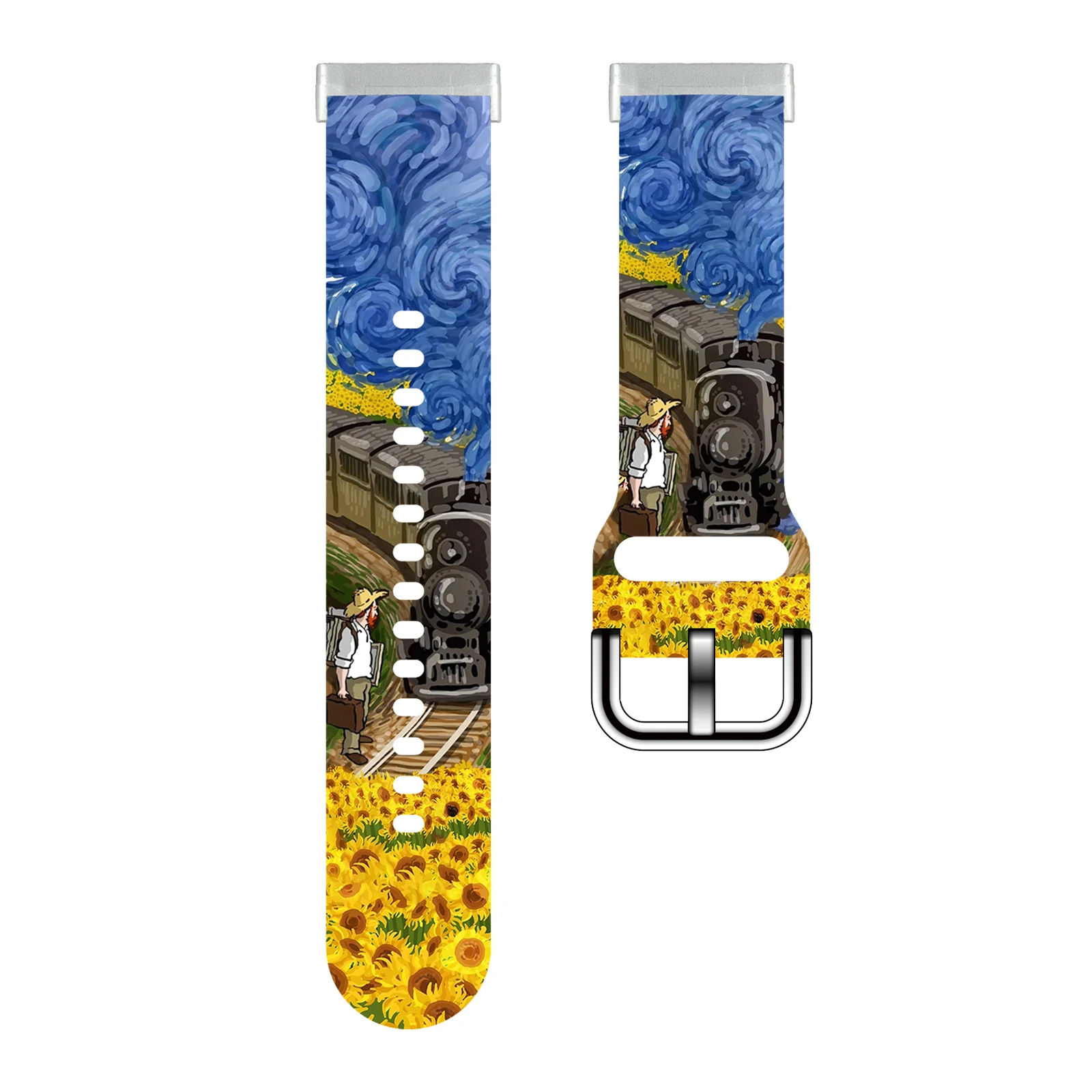 

Van Gogh Oil Painting Printed Strap for Fitbit Sense Watchband Replaceable Bracelet for Versa 4/3 Watch Band for Women as a Gift