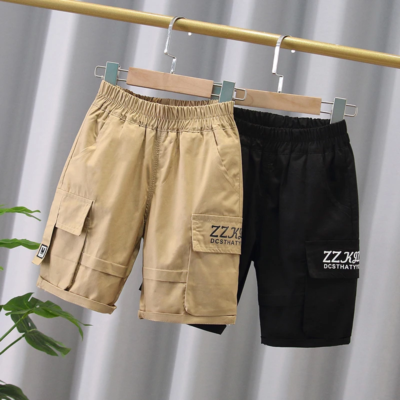 Boys fashion casual versatile workwear shorts, shorts, and shorts. Summer children's handsome and stylish 5-inch pants and 7-inc