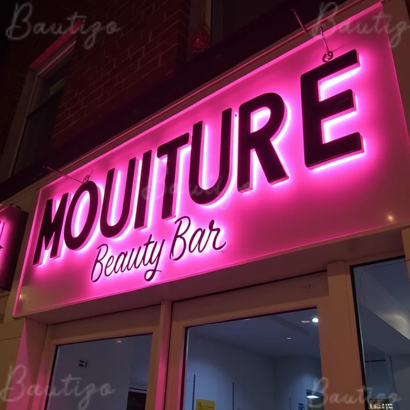 Custom Made 3D Illuminated LED Metal Sign For Business Storefront Outdoor Waterproof Backlit Advertising Display