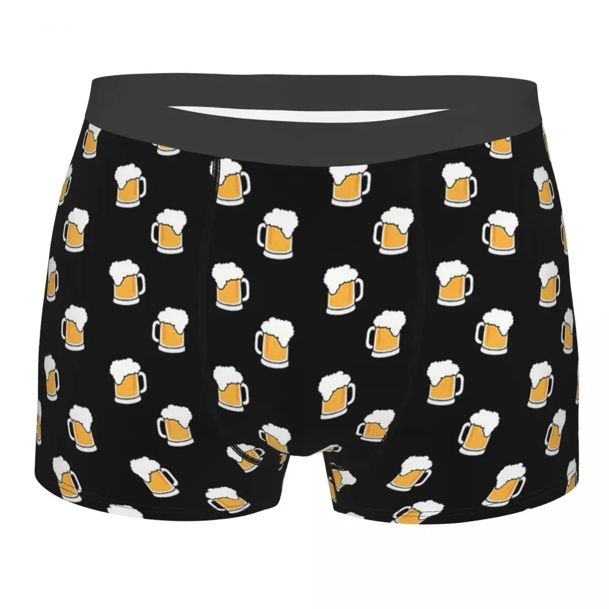 Funny Boxer Beer Foam Pattern Shorts Panties Briefs Men Underwear Boys Lover Breathable Underpants for Homme Plus Size