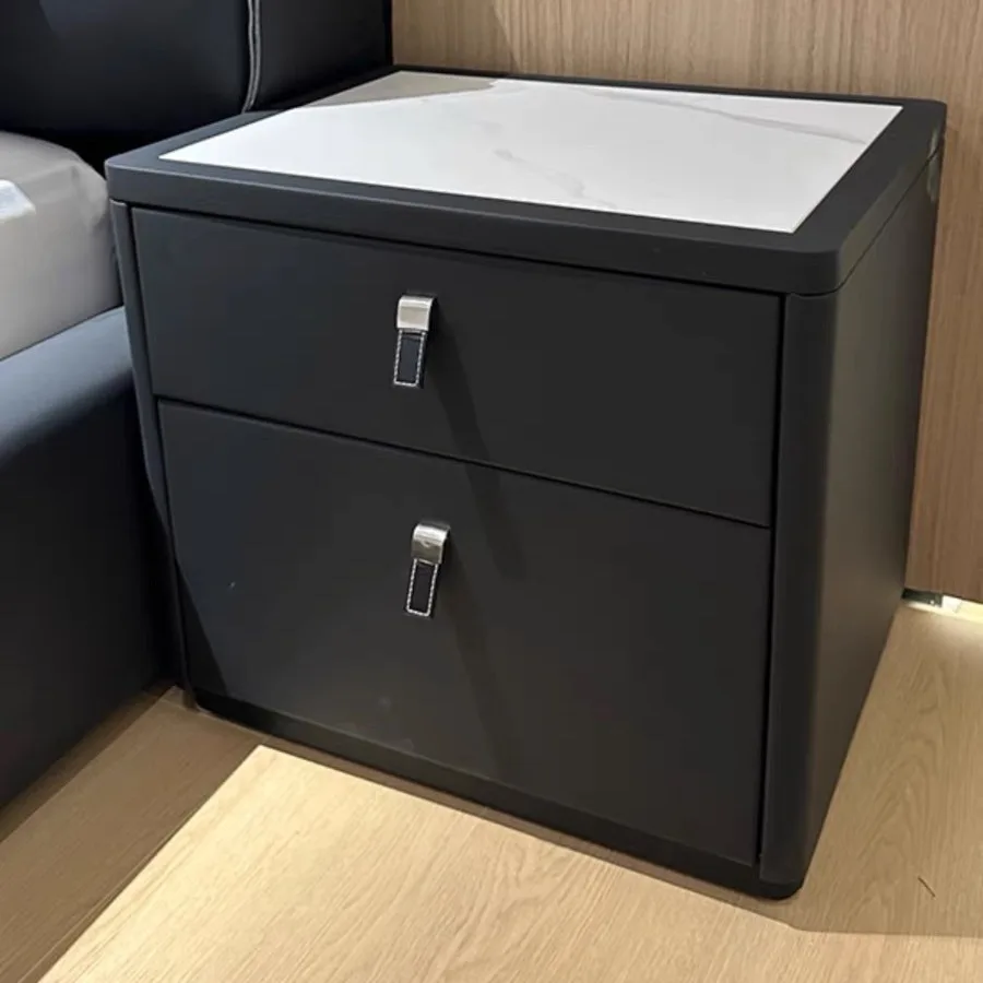 طاولة بجانب السرير مصنوعة من الخشب الصلب وبسيطة وحديثة وطاولة بجانب السرير إيطالية فاخرة وبسيطة #5