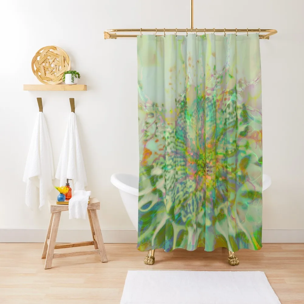 

Floral abstraction Shower Curtain Cover Bathroom Accessory Set For Bathroom Transparent Bathroom Shower Curtain
