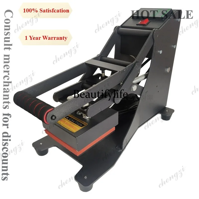A81 Small Label Heat Press Cap / T‑Shirt / Bag Printing Machine Clothes Brand & Size Transfer Press  12x12 15x15 20x20cm