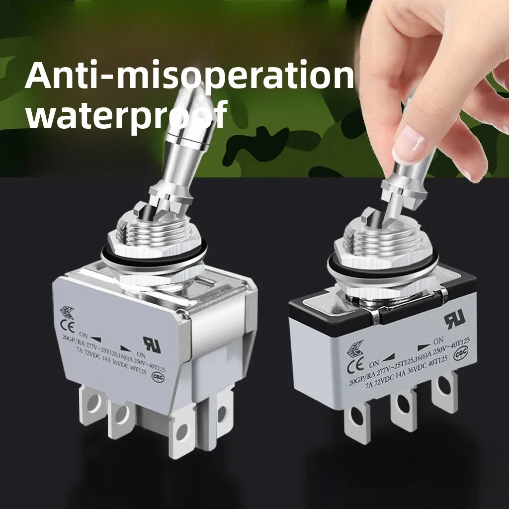 Button switch 12mm waterproof and anti-accidental touch operation pull-dial switch 20a high current