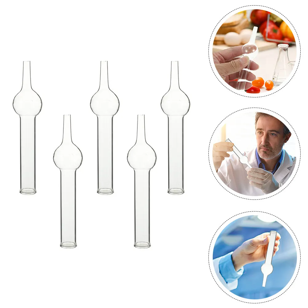

5Pcs Drying Tubes Glass Single Ball Drying Tubes for Chemistry Teaching Laboratory Supplies School Experiment Equipment