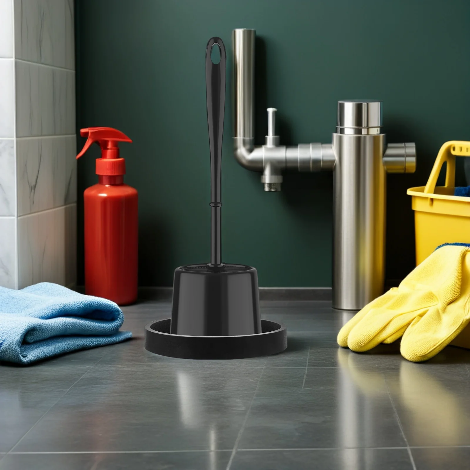 

Toilet Plunger Tray Plastic Drip Catcher Holder Drying Base Round Reusable Washable Modern Aesthetic Universal Fit Bathroom