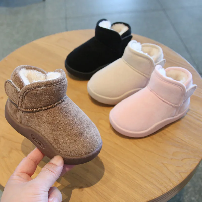 

2025 Winter Baby Girl Shoes New Toddler Snow Boots Children Infant Plush Warm Kids Short Boots Boys Cotton Shoes Size 15-24