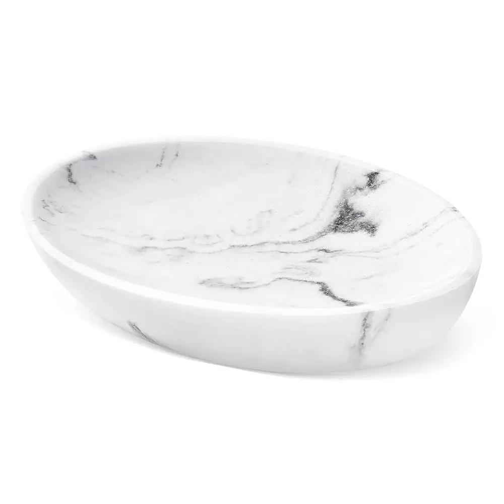 

Soap Dish, Resin Soap Saver Sponge Dish Tray Mini Storage Tray for Bathroom Bedroom Vanity Table Kitchen Counter-Top Organiz