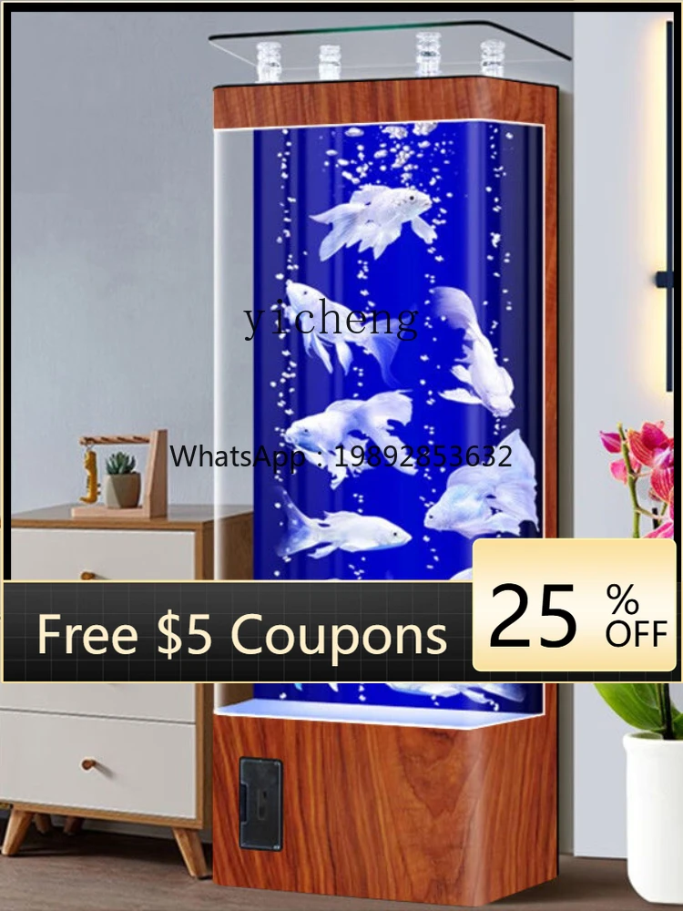 

GZ Household Small Light Luxury TV Cabinet Floor Vertical Change Water Ecological Aquarium