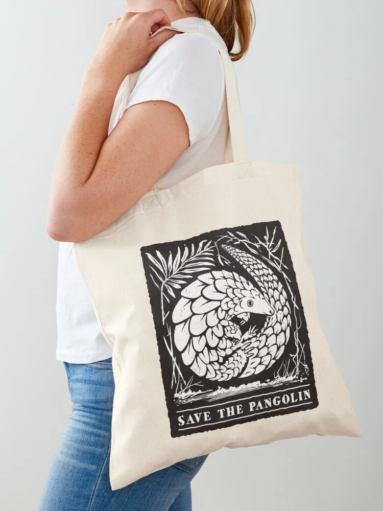 

Endangered Wildlife - Save The Pangolin Tote Bag Custom bag Women bags foldable reusable bag Customizable tote