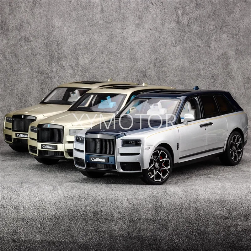 1/18 For Rolls Royce Cullinan BB Plum blossom Diecast Model Car Silver Toys Gifts Hobby Display Collection Ornaments