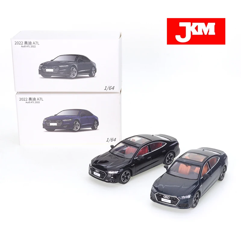 JKM 1/64 Audi A7L Independent Brake Discs Cars Alloy Toys Motor Vehicle Diecast Metal Model Kids Xmas Gift Toys for Boys