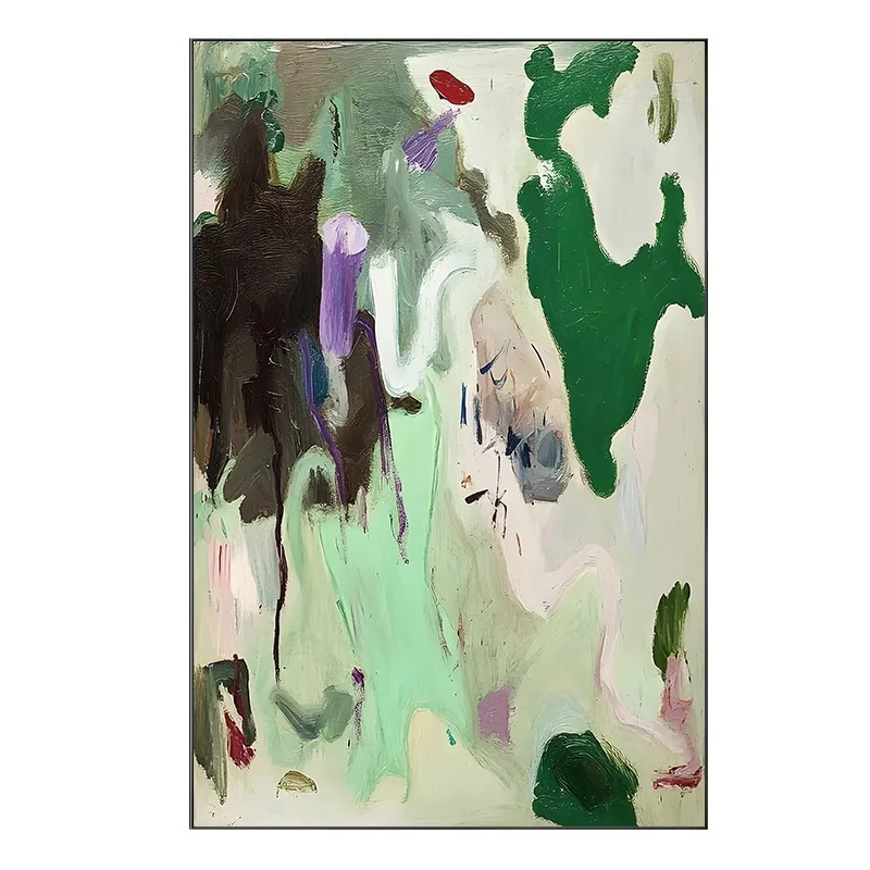 

Villa, hanging paintings, green, abstract, decorative, hand-painted, modern