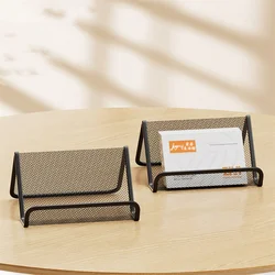 1PC Metal Mesh Business Card Holders Business Card Display Stand Desktop Office Supplies Mobile Phone Holder Supplies Organizer