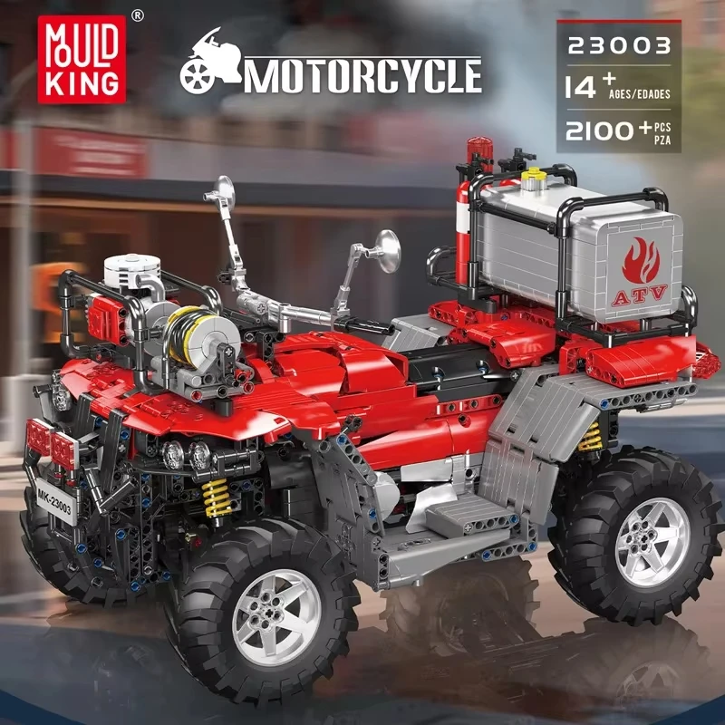 

Mould King23003 Technical Car Toys The RC ATV Firefighting Vehicle MOC Building Block Assembly Motorcycle Brick Set Kids Gift
