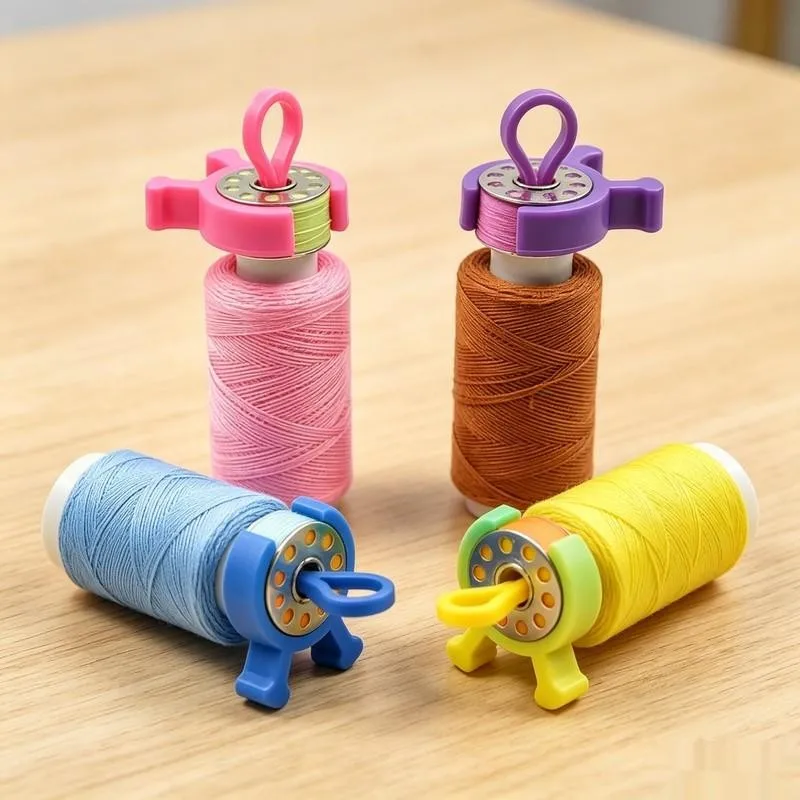 Spool Clips 64 pcs, Random Color Assortment, Anti-Loose Secure Fit, for Sewing Machine Use, Multipurpose