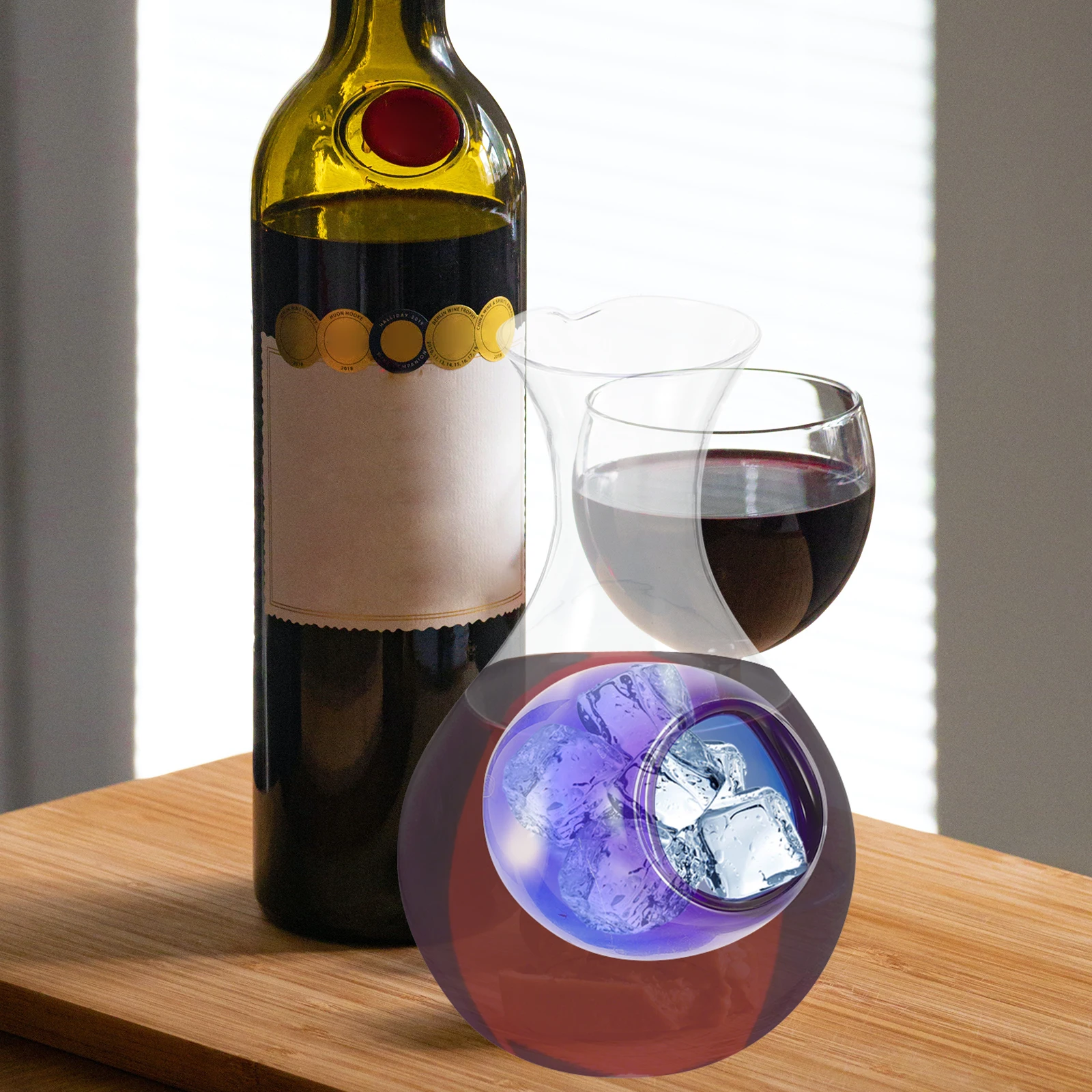 

Glass Wine Decanter Excellent Texture Transparent Smooth Touch Practical Functions Red Wine Jug Dispenser Glass Decanter