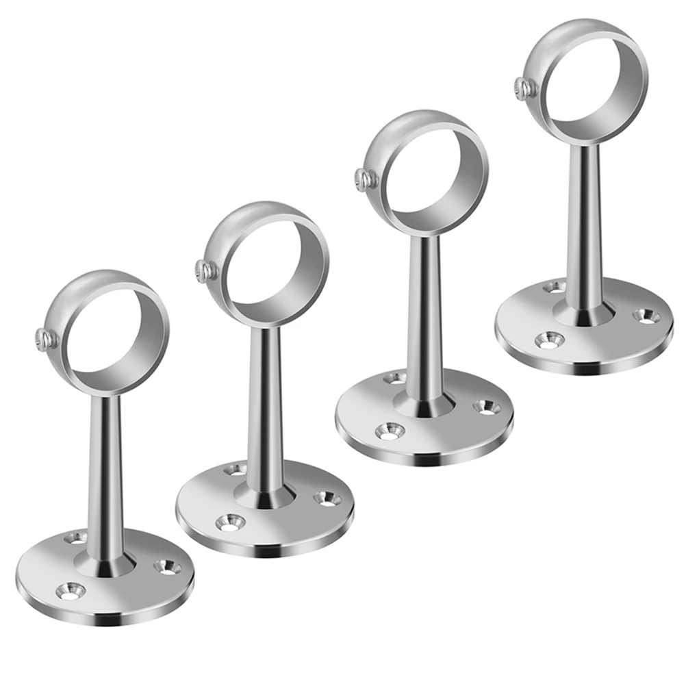 

4pcs Curtain Brackets Zinc Alloy Supports 22mm Tube Bathroom Bedroom Bathroom Accessory Kitchen Closet Hardware