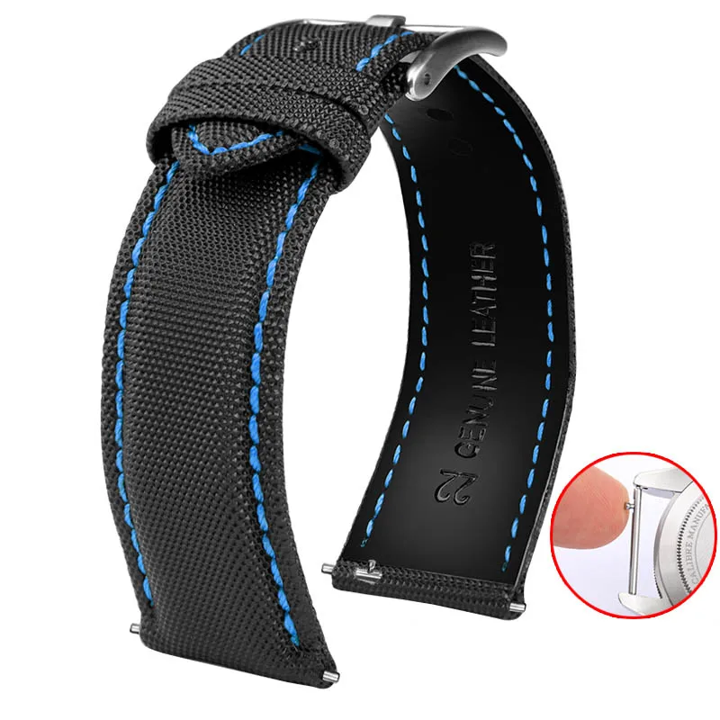 20mm 21mm 22mm 23mm 24mm Nylon Leder Armband Für Tag Heuer Citizen Seiko no.5 UHR Männer Frauen Leinwand Stoff Uhrenarmband 6