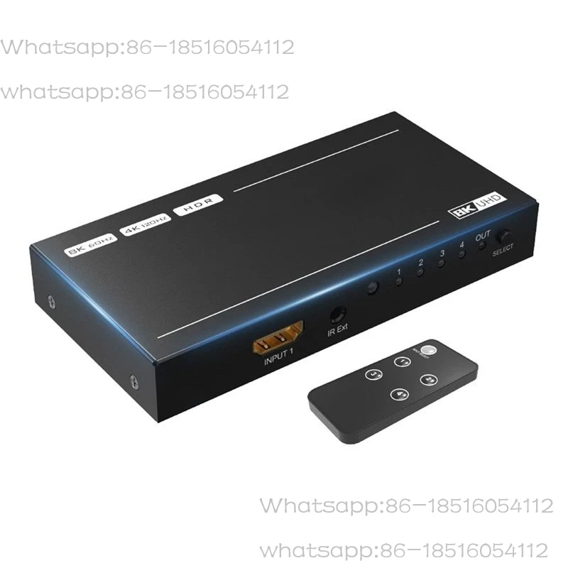 8K HD Switcher 4 Port HDMI-Compatible Switcher 4 in 1 Out Splitter 8K 60Hz Game Projector Home Converter