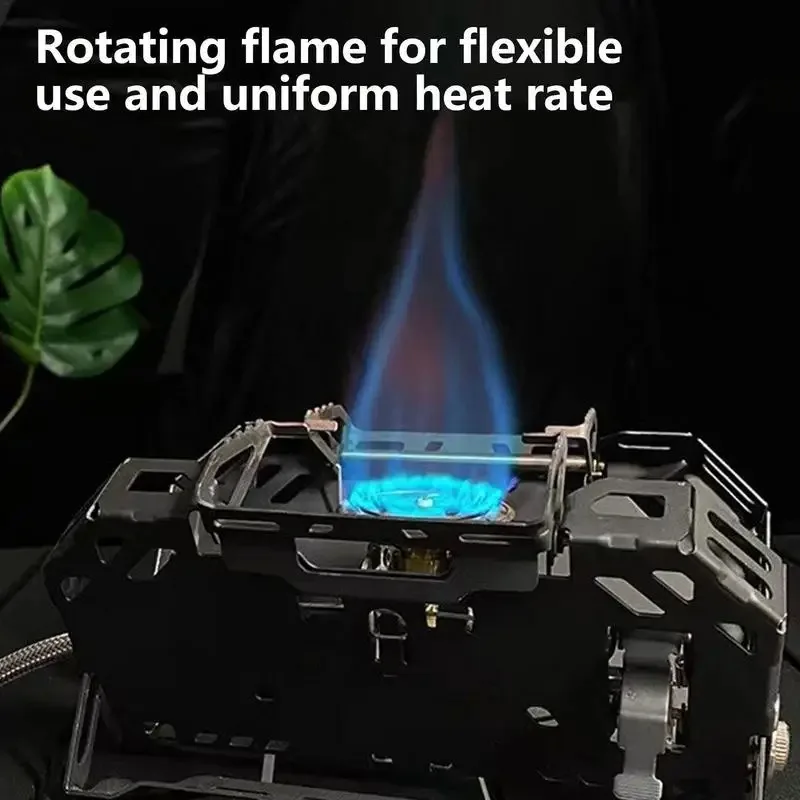 

Portable Camping Stove Burner Foldable Burner Windproof Box Stove 400W Lightweight Backpacking Stove with Carrying Case