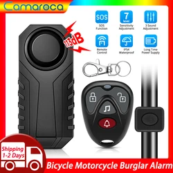 Camaroca Wireless Bicycle Alarm IP55 Waterproof Motorcycle Bike Alarm Remote Control Anti theft Security Protection Smart Home