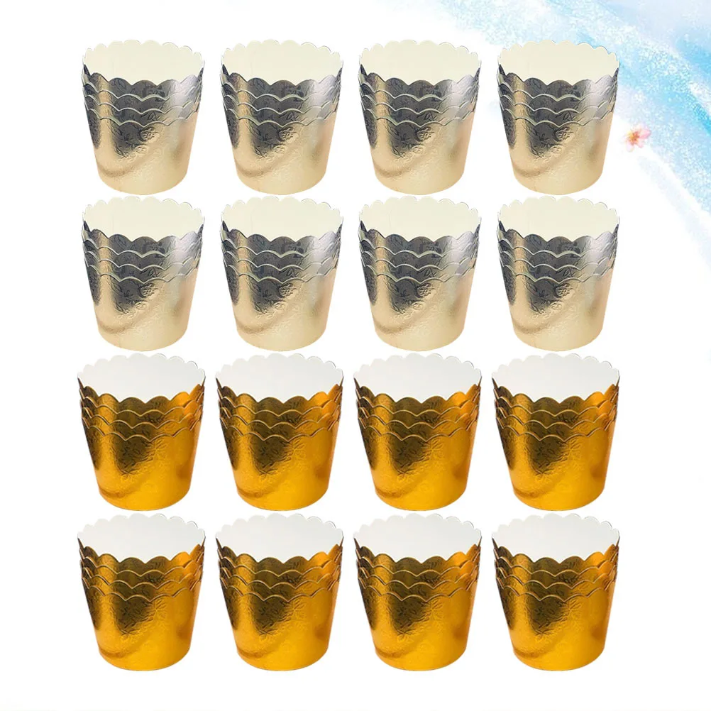 

100Pcs Paper Muffin Cups Heat Resistant Disposable Dessert Paper Cups for Birthday Festival Baking Supplies Baking Supplies
