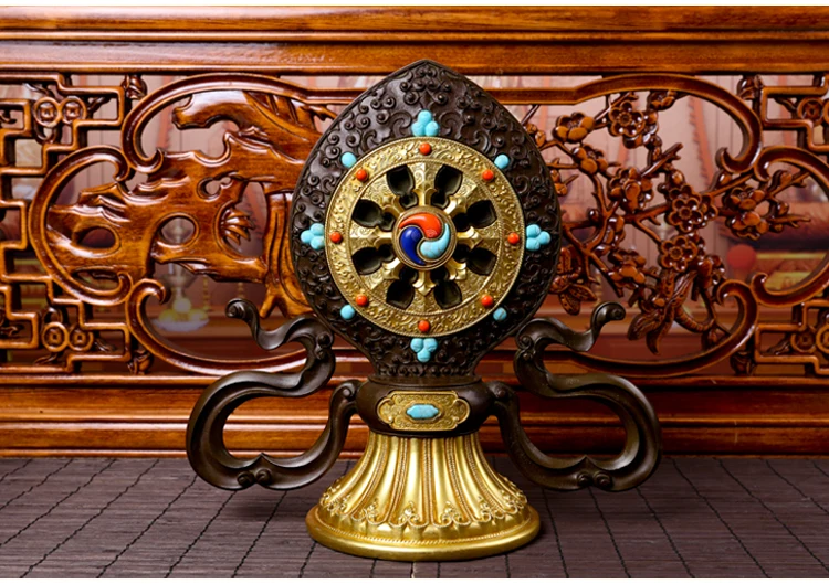 25CM large High-grade Nepal Buddhism HOME efficacious Tantric ritual gilding JinlunBao Auspicious statue