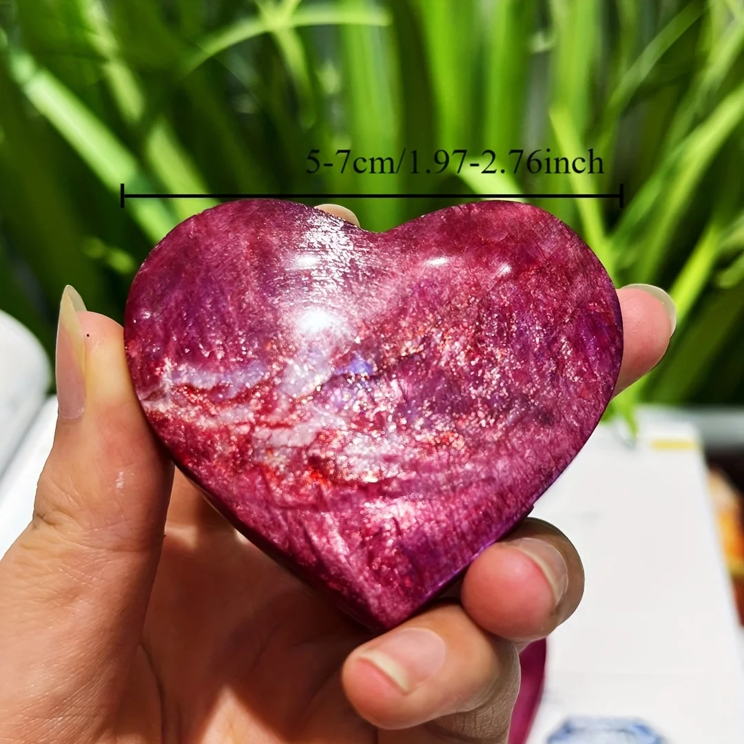 Artificial Red Moonstone Heart-shape Carving, Polished Healing Crystal Ornament