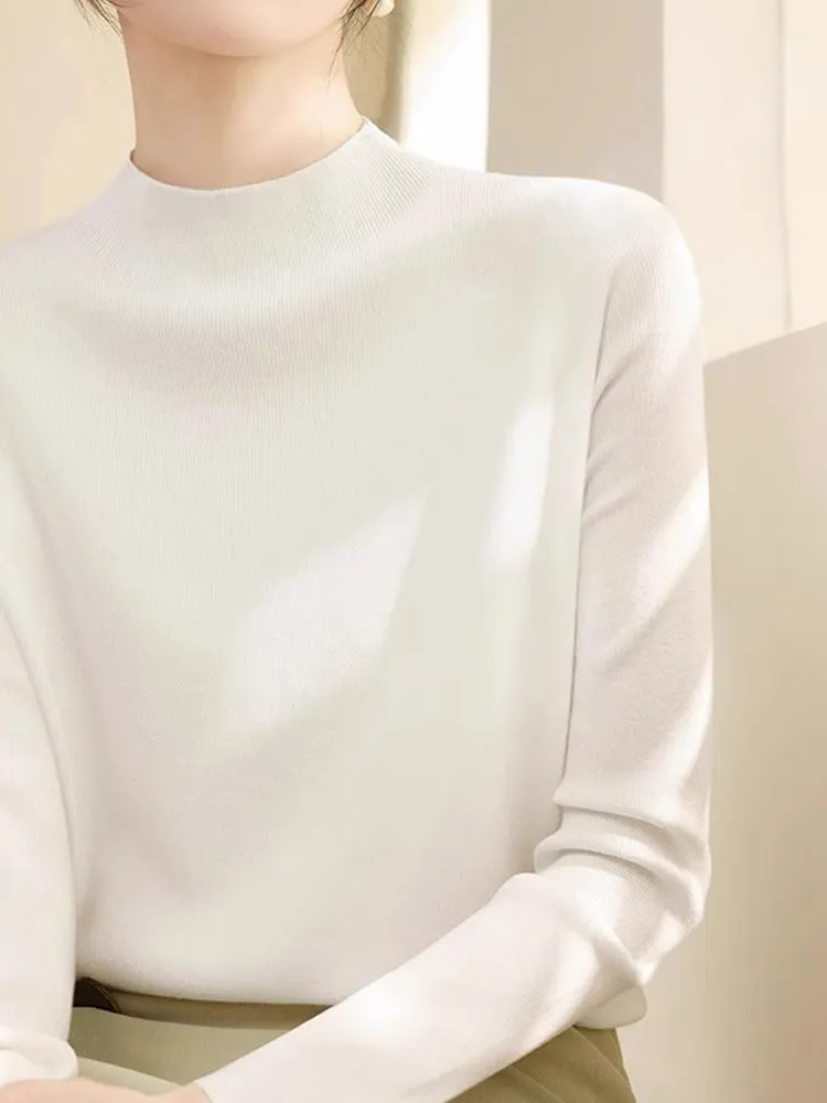 

Трикотаж Ele Color Long Sve Crew Ne Slim Fit Base irt Внутренняя одежда Модный корейский женский топ Sle