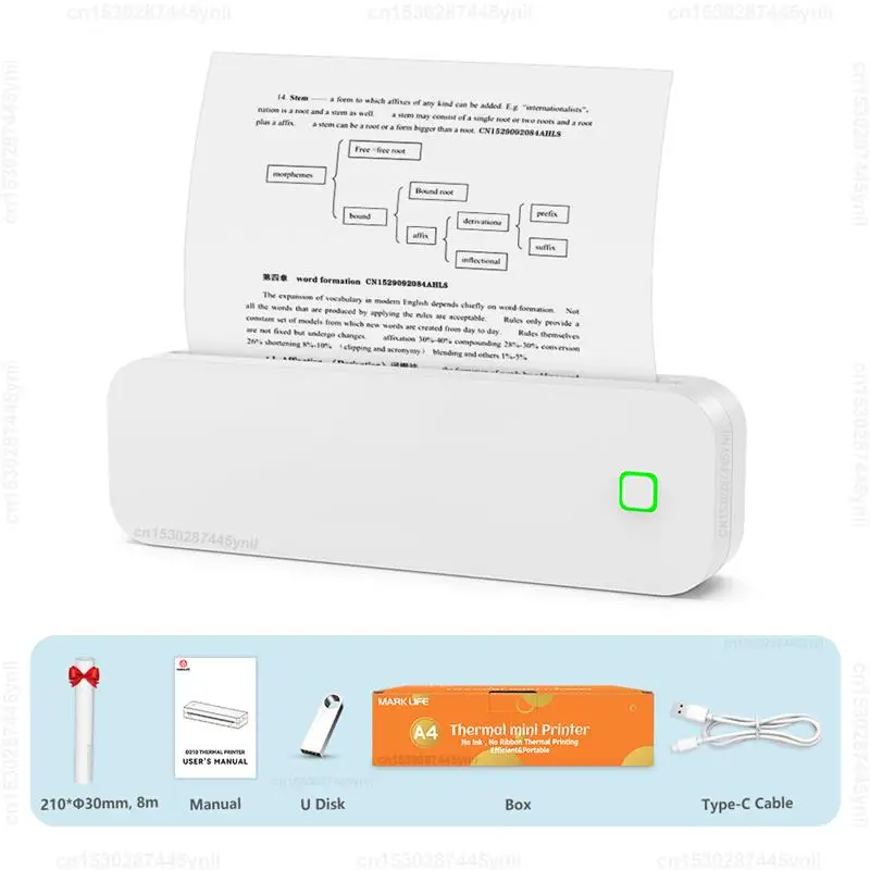 To Inkless A4 Thermal Printer Portable Wireless Bluetooth Tattoo Stencil Printer A4 Paper PDF Excel Document Picture Print