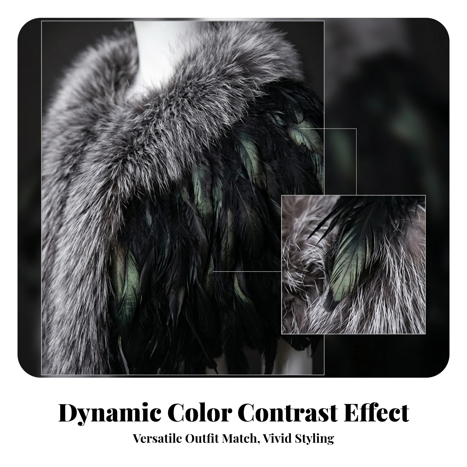Feather Shoulder Wrap Luxuriously Soft Draped Silhouette Feather Cape Faux Faux Hair Capelet Costume Accessory Warm