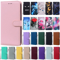 Redmi 6A 5A 4A Case Candy Solid Color Leather Wallet Stand Phone Case on For Xiaomi Redmi 6 6A 5A 4A 4X 5 Plus Flip Cover Coque