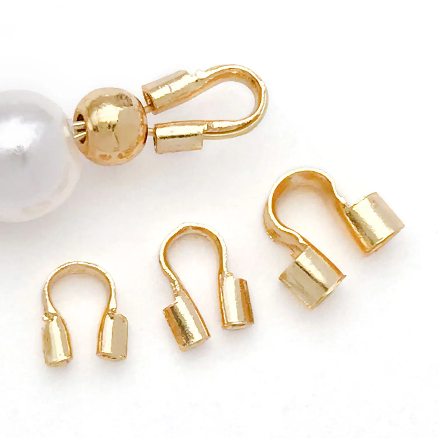 20pcs 18K Real Gold Plated Brass U Shape Clasps Protection Wire Closure End Clasps For DIY Necklace Jewelry Making Accessories image 6