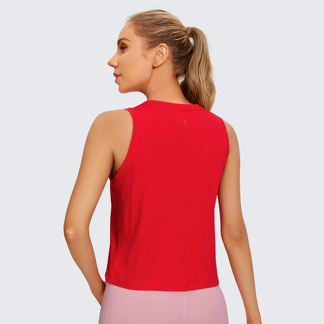Pima Cotton Cropped Tank Tops for Women Workout Crop Tops High Neck Sleeveless Athletic Gym Shirts Running Maternity