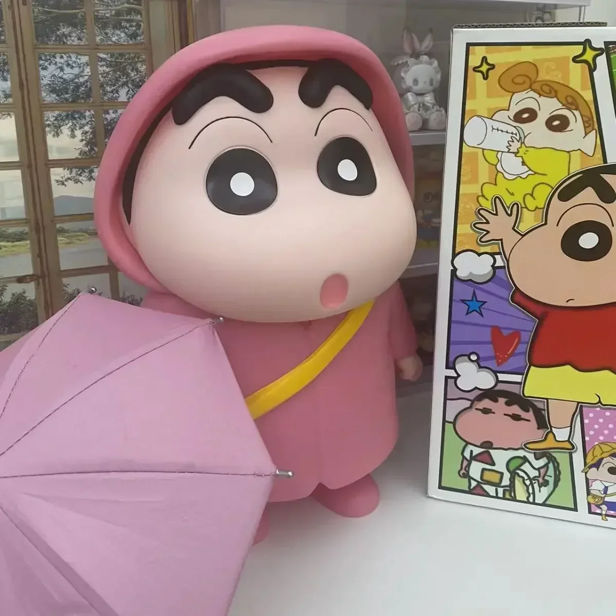 40cm Crayon Shin-Chan Large Raincoat Figure Series Model Car Ornament Doll Collection  Anime Limited Decoration Birthday Gift