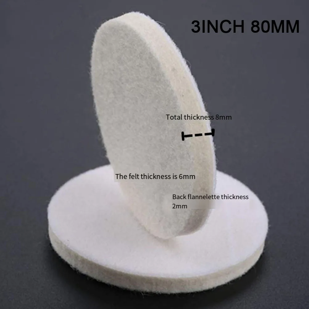 Imagem -06 - Sentiu Polimento Roda Lustrando Almofadas Discos de Moagem para Jade Metal Vidro Mármore Cerâmica 80 mm Pcs lã