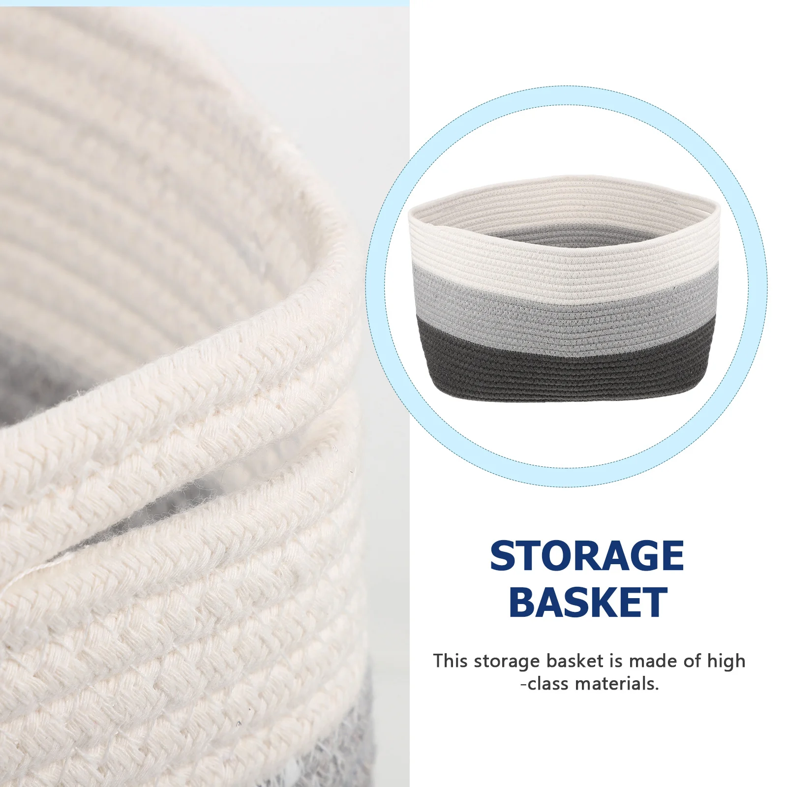 

Cotton Rope Woven Storage Basket Large Capacity Sundries Holder Bedroom Closet Organizer Cotton Rope Storage Basket