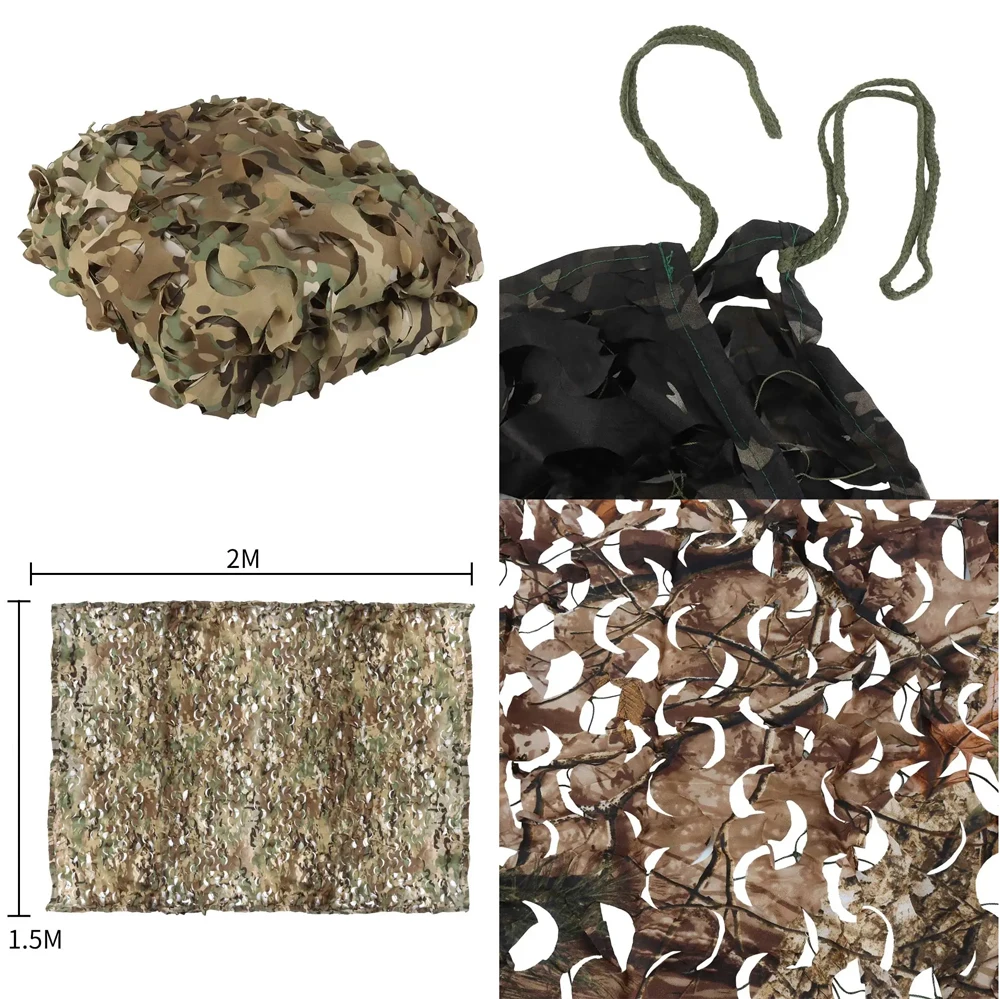 

NEW Outdoor Camouflage Net Mountain Camping Tactical Anti UV Outdoor Camouflage Netting 1.5*2m