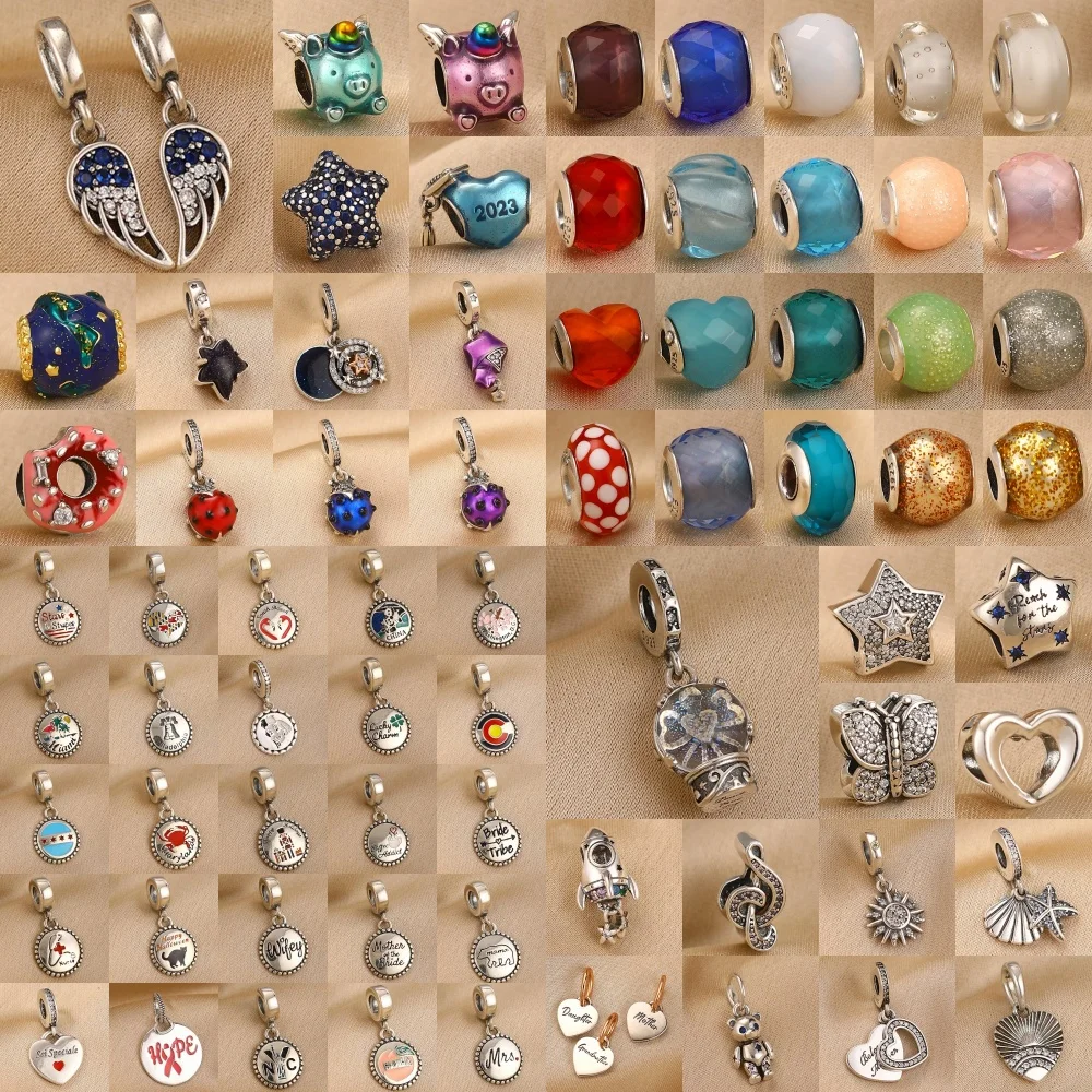 Beautiful Glass Beads,Feathers,Ladybug Pendant, 925 Silver Suitable for Original Bracelet DIY Accessories,Exquisite Jewelry ﻿