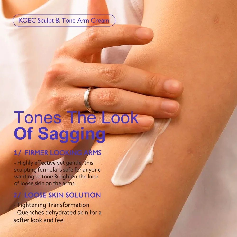 KOEC Sculpt & Tone Krem do Ramion Kolagenowy Ujędrniający Krem do Ramion Liftingujący Żeń-szeń Nawilżający Ujędrniający Opadłe, Plisowane Skóry Ramion Pielęgnacja Skóry 100ml
