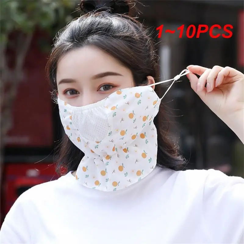 1~10PCS Summer Mask Colorful Uv Resistant Anti-dust Breathable Resistant Sun Sports   Entertainment Hiking Scarves Camping