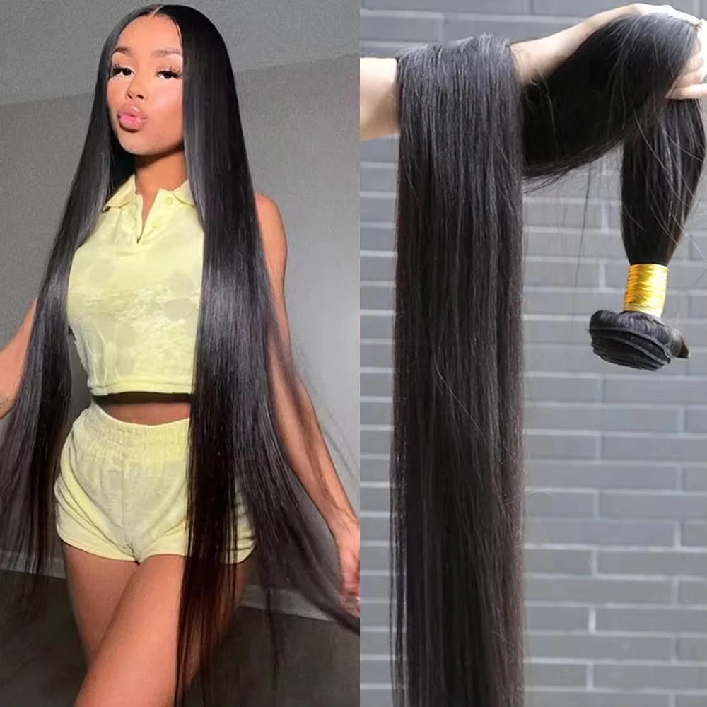 

16A 30 40 Inch Straight Human Hair Bundles 100% Brazilian Weaving Natural Black Bundles Virgin Hair Raw Human Hair Extensions