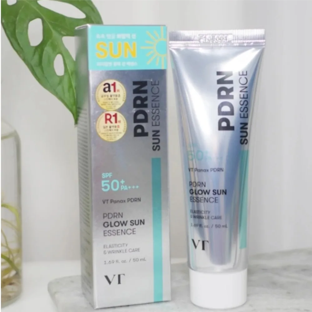 VT PDRN Glow Sun Essence SPF 50+ PA+++ Brighten Nourish Skin Light Non-sticky 50ml Korean Original UV Protection Sunscreen Cream