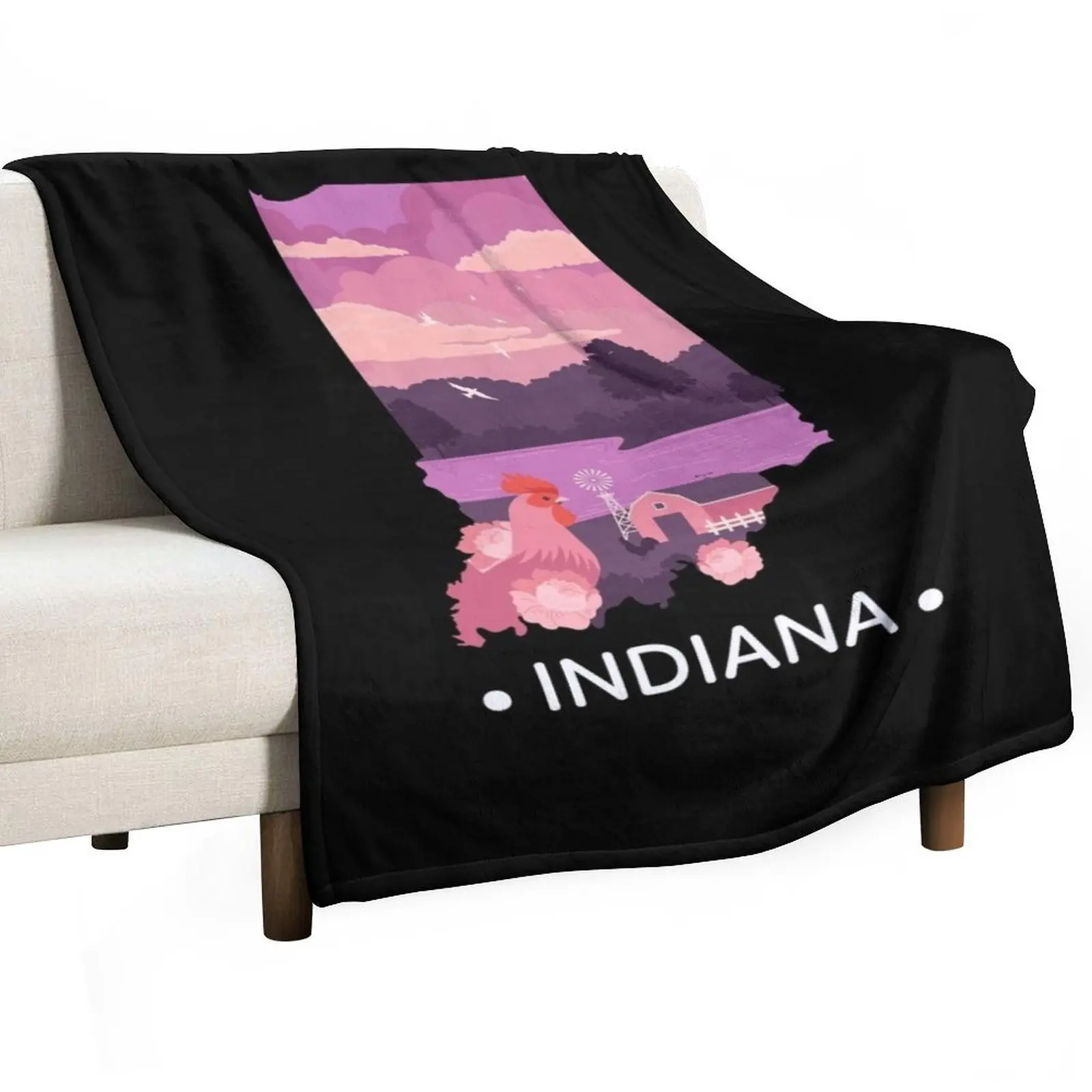 

State of Indiana Throw Blanket Stuffeds wednesday Multi-Purpose For Baby Blankets