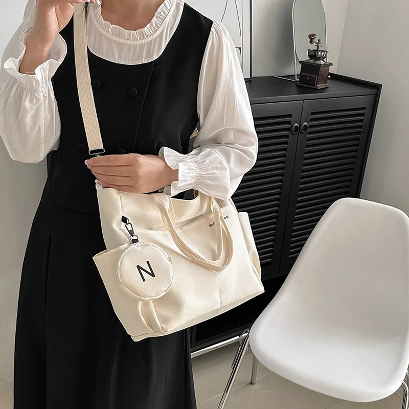 Oxford fabric waterproof single-shoulder bag large capacity tote bag crossbody bag suitable for carrying textbooks multi-functio