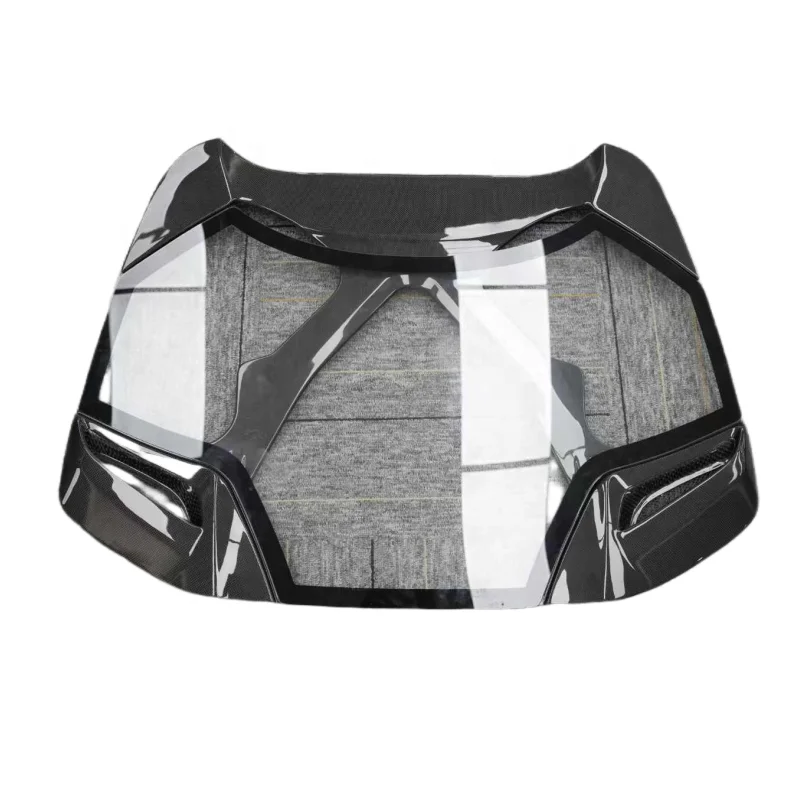 

For Ferrari 488 Spider Cap Style Dry Carbon Fiber Transparent Rear Engine Hood