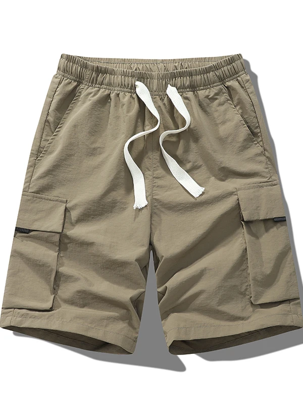 

New 2025 Men's ort Pants Workwear Casual Versatile Korean Trendy Japanese Simple Sport Five-Quarter Pants Youth Active Sle