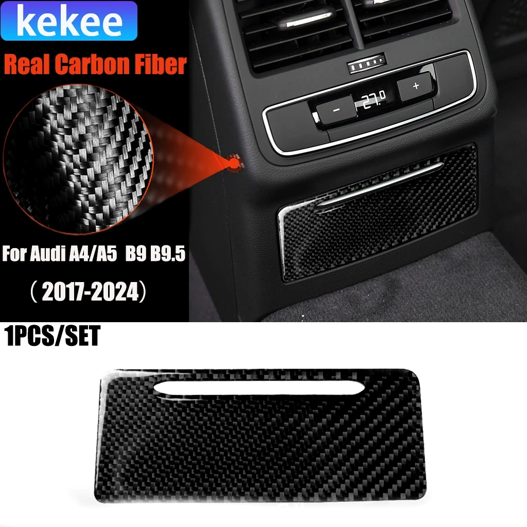 

Carbon Fiber Car Accessories Rear Cigarette Lighter Modified Interior Trim Cover Sticker For Audi A4/A5 RS4 S4 B9 B9.5 2017-2024